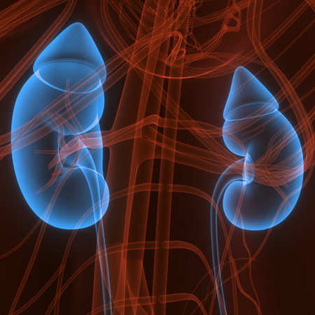 3D Illustration Concept of Human Urinary System Kidneys Anatomyの写真素材