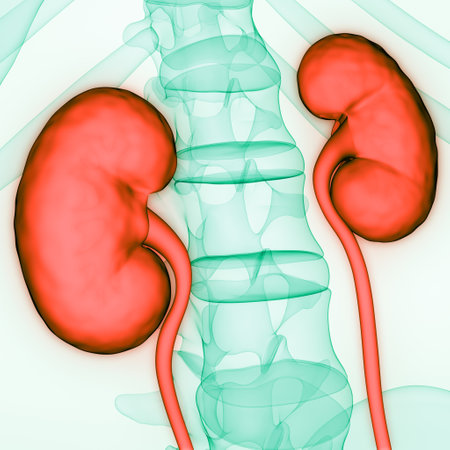 3D Illustration Concept of Human Urinary System Kidneys Anatomyの写真素材