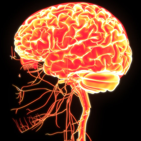 3D Illustration Concept of Central Organ of Human Nervous System Brain Anatomy