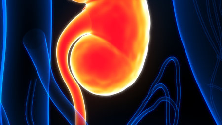 3D Illustration Concept of Human Urinary System Kidney Anatomyの写真素材