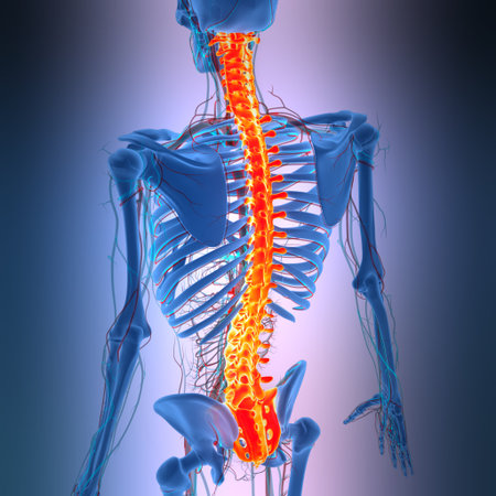 3D Illustration Concept of Spinal Cord Vertebral Column of Human Skeleton System Anatomy