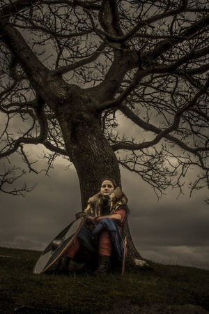 The female viking. Shot in Denmarkの写真素材