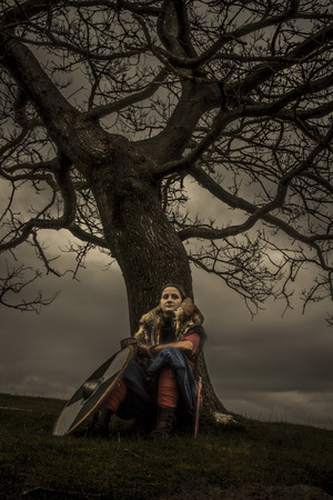 The female viking. Shot in Denmarkの写真素材