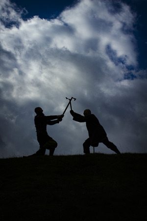 Fighting vikings. Shot in Denmarkの写真素材