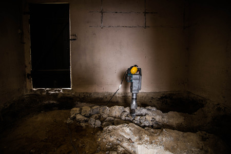 Working on the floorの写真素材