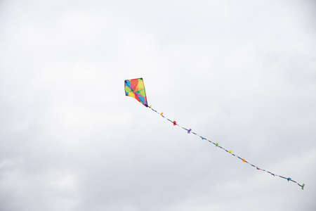 Flying the kite at the Danish Western coastの写真素材