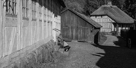 The old town of Aarhus in Denmarkの写真素材