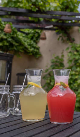 The tasty homemade summer lemonadeの写真素材