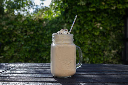 The tasty homemade summer milkshakeの写真素材