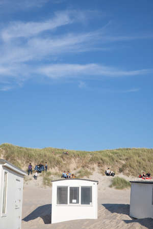 The beautiful Danish bathhouses at the Western coastのeditorial素材