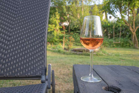 The tasty summer rose wineの写真素材