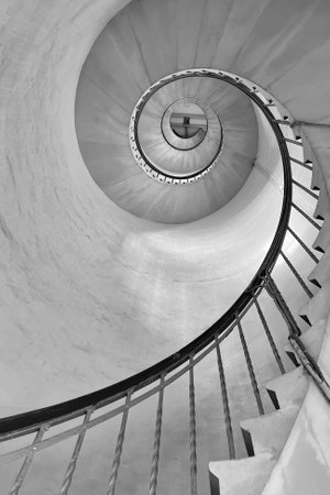 The old Nr. Lyngvig lighthouse in Denmarkの写真素材