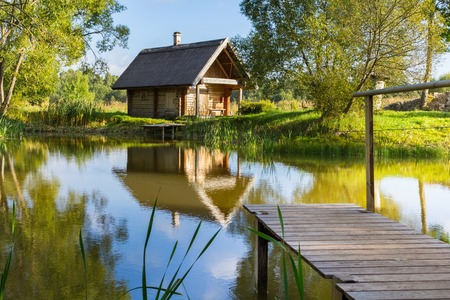 House with a pierの写真素材