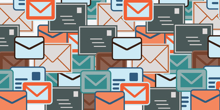 horizontal vector illustration for big number of mails and letters for website banner background
