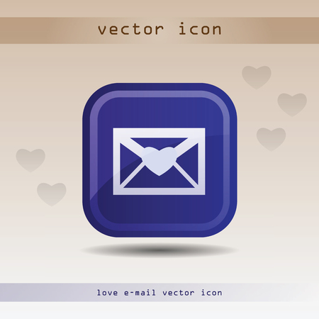 Blue envelope web icon with heart for applications design, websites, blogs.のイラスト素材