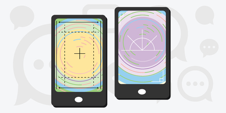 vector illustration for photo grid on mobile phone for making perfect picture alignmentのイラスト素材