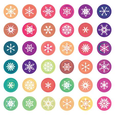vector illustration for colored snowflakesのイラスト素材