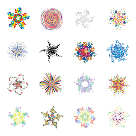 vector illustration of abstract concentric shapes geometric grid or pattern designのイラスト素材
