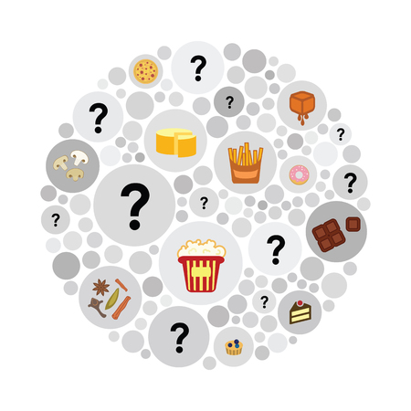 vector illustration of mysterious taste flavor in round shape designのイラスト素材