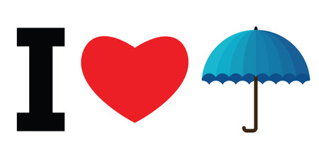 vector illustration of umbrella with heart for I love rain concepts and designsのイラスト素材