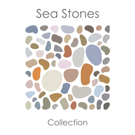 vector illustration / see stones collection in square shapeのイラスト素材