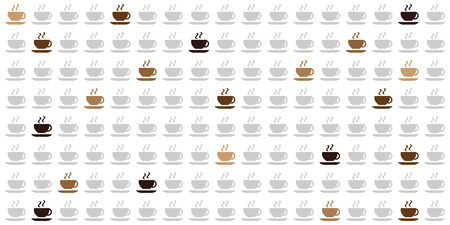 vector illustration of grey and brown coffee cups pattern or subtle colors wallpaperのイラスト素材