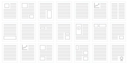 vector illustration of documents in rows for proofreading and data analysis conceptsのイラスト素材