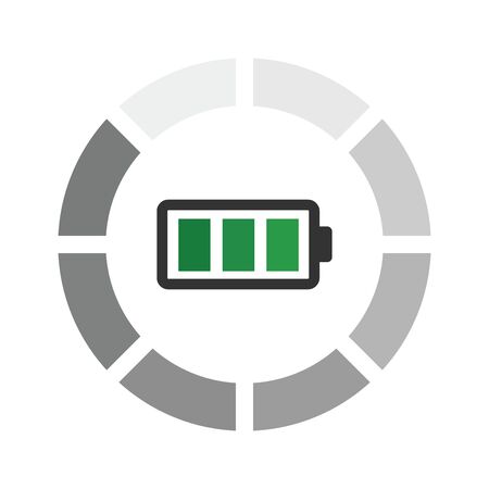 vector illustration of loading battery for energy storage green power visualsのイラスト素材