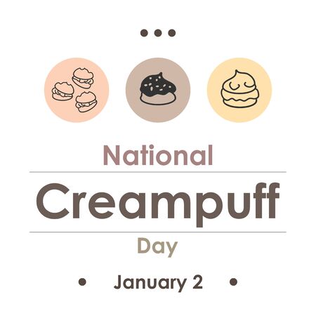 vector illustration  for creampuff day  in januaryのイラスト素材