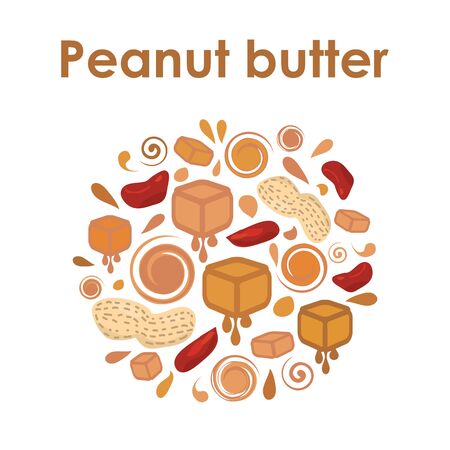 vector illustration for peanut butter emblem in circle designのイラスト素材