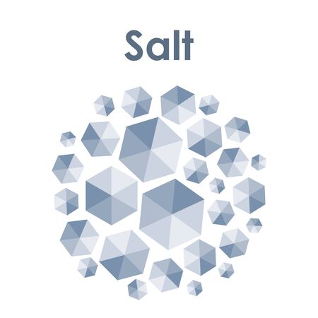 vector illustration of crystals of salt in circle shape designのイラスト素材