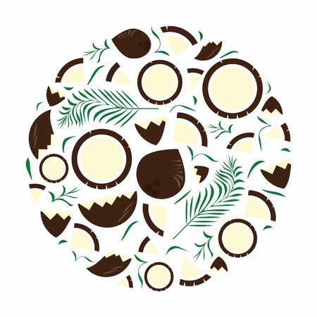 Coconut nuts in circle shape designのイラスト素材