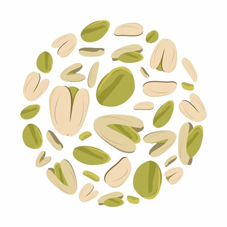 Pistachio nuts in circle shape designのイラスト素材