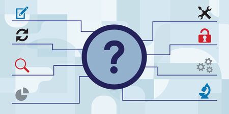vector illustration of question mark and solutions for tips and tricks conceptsのイラスト素材