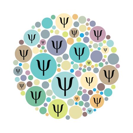 vector illustration for psychological science with psi letter in circle shape designのイラスト素材