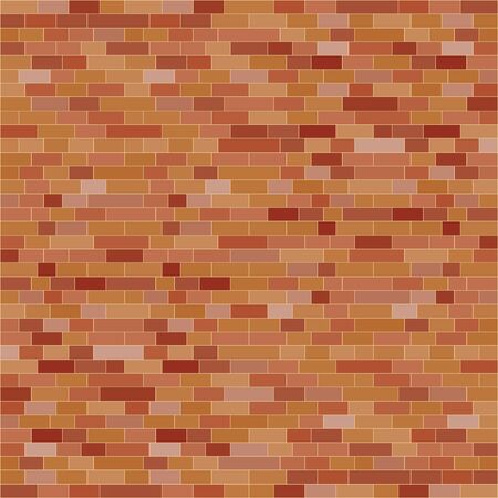 vector illustration of brick wall background in neutral brown and white colorsのイラスト素材