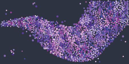 vector illustration of blue confetti flow or snowy wave for fresh creativity and inspiration conceptsのイラスト素材