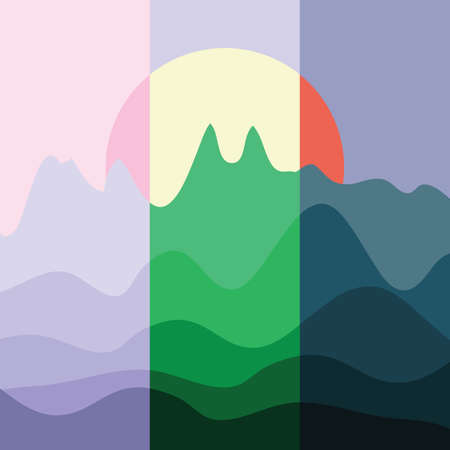 vector illustration / landscape / parts of the dayのイラスト素材