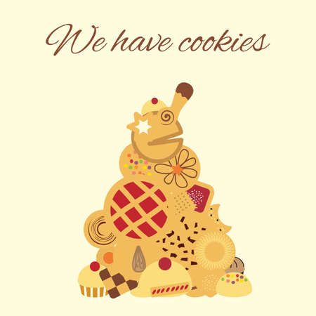 vector illustration / cookies / pyramid designのイラスト素材