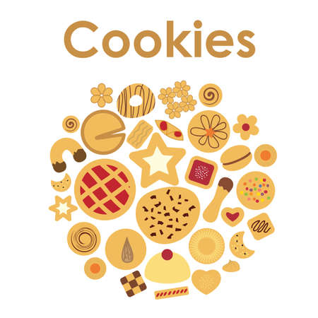 vector illustration / cookies / circle designのイラスト素材