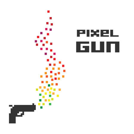 vector illustration /  pixel art / gun shot