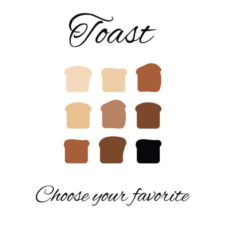 vector illustration / toast bread frying levelsのイラスト素材