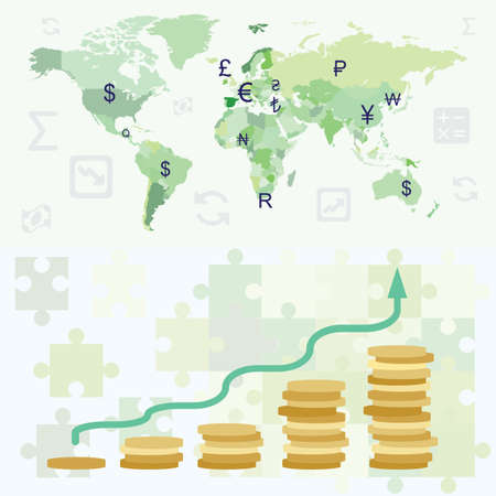 vector illustration / website banners / funds and currencyのイラスト素材
