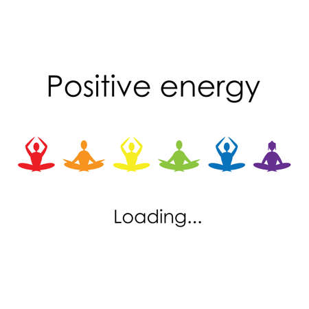 vector illustration / positive energy  loading / motivation posterのイラスト素材