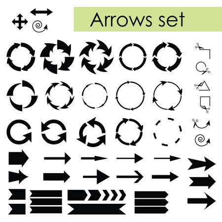 vector illustration / arrows set / basic blackのイラスト素材