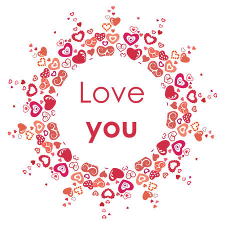 vector illustration / hearts in circle designのイラスト素材