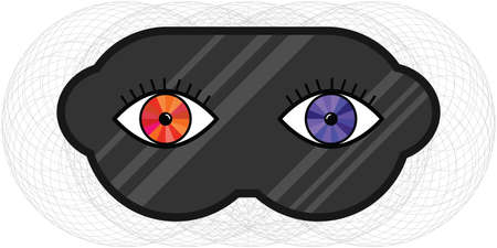 vector illustration of virtual reality mask and red and blue eye for 3D effect visualsのイラスト素材