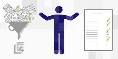 vector illustration of anankastic personality disorder or obsessive compulsive behavior featuresのイラスト素材