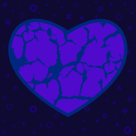 vector illustration of frozen and broken heart for failed relationship and emotional problems visualのイラスト素材