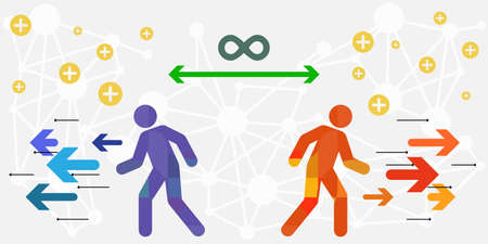 vector illustration of coping mechanism escaping or leaving the conflictのイラスト素材